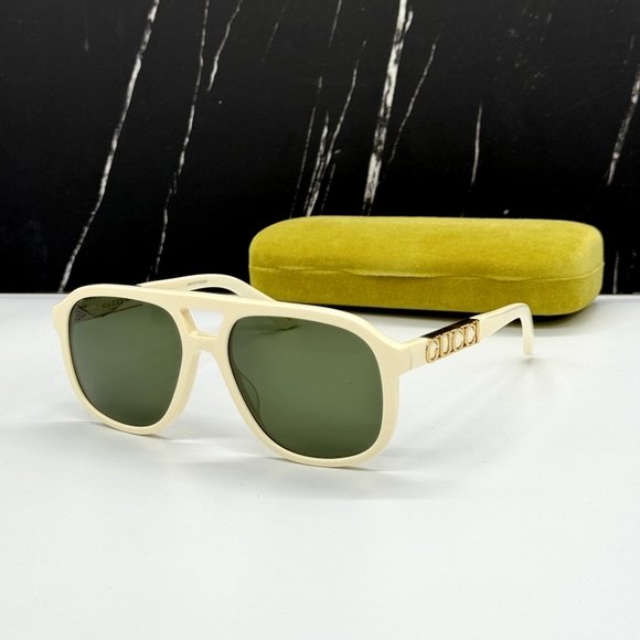 NEW GG1188S 005 GUCCI UNISEX AVIATOR WHITE SUNGLASSES GUCCI UNISEX EYEWEAR - Picture 1 of 14